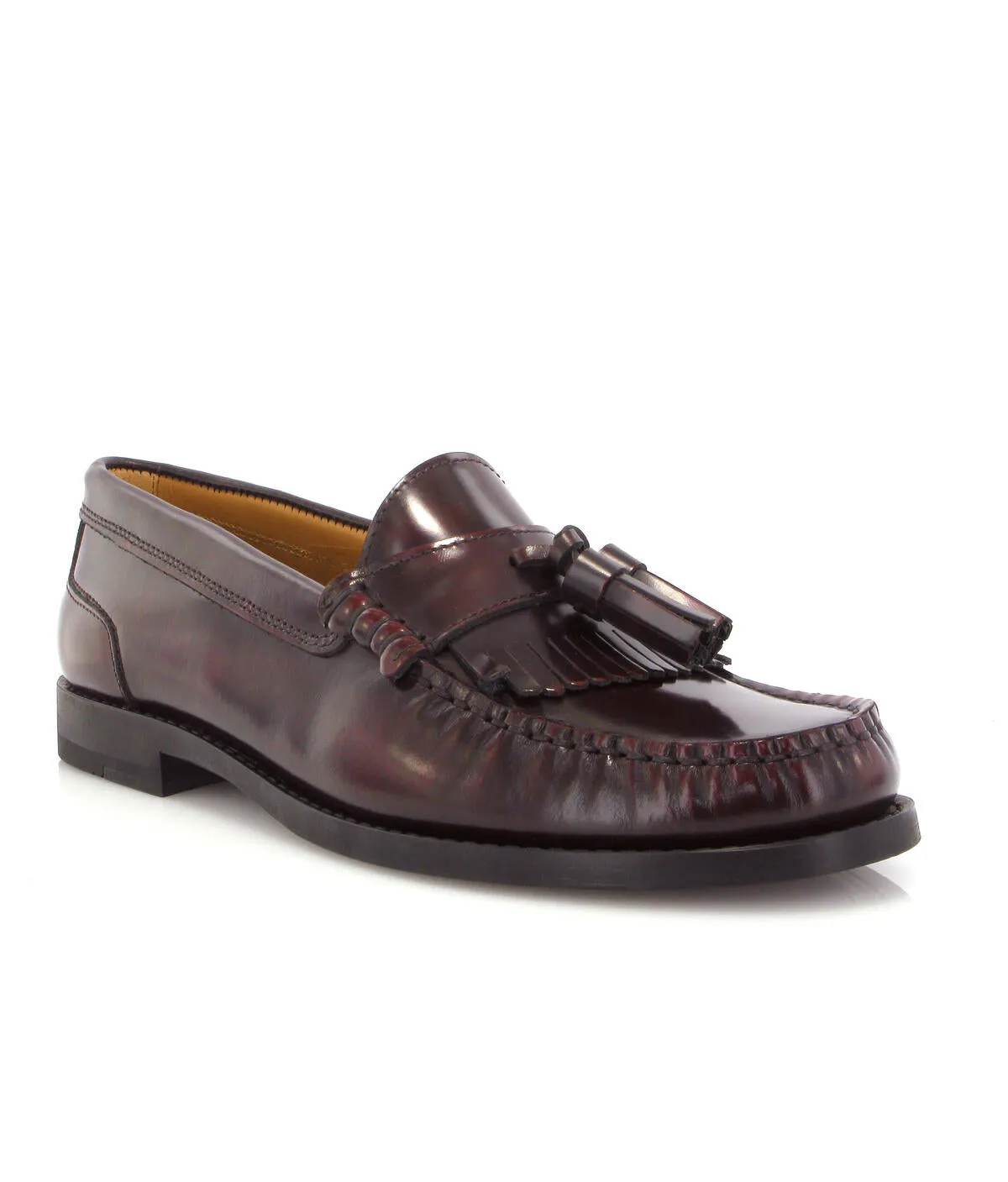 Sarah com borlas - pele polida bordeaux