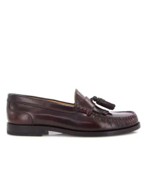 Sarah com borlas - pele polida bordeaux