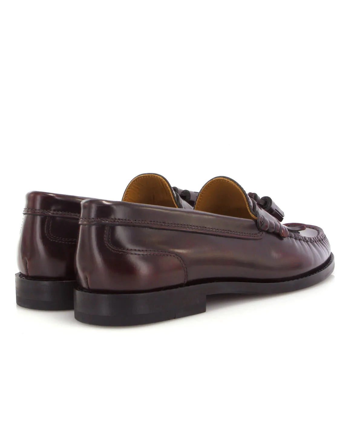 Sarah com borlas - pele polida bordeaux