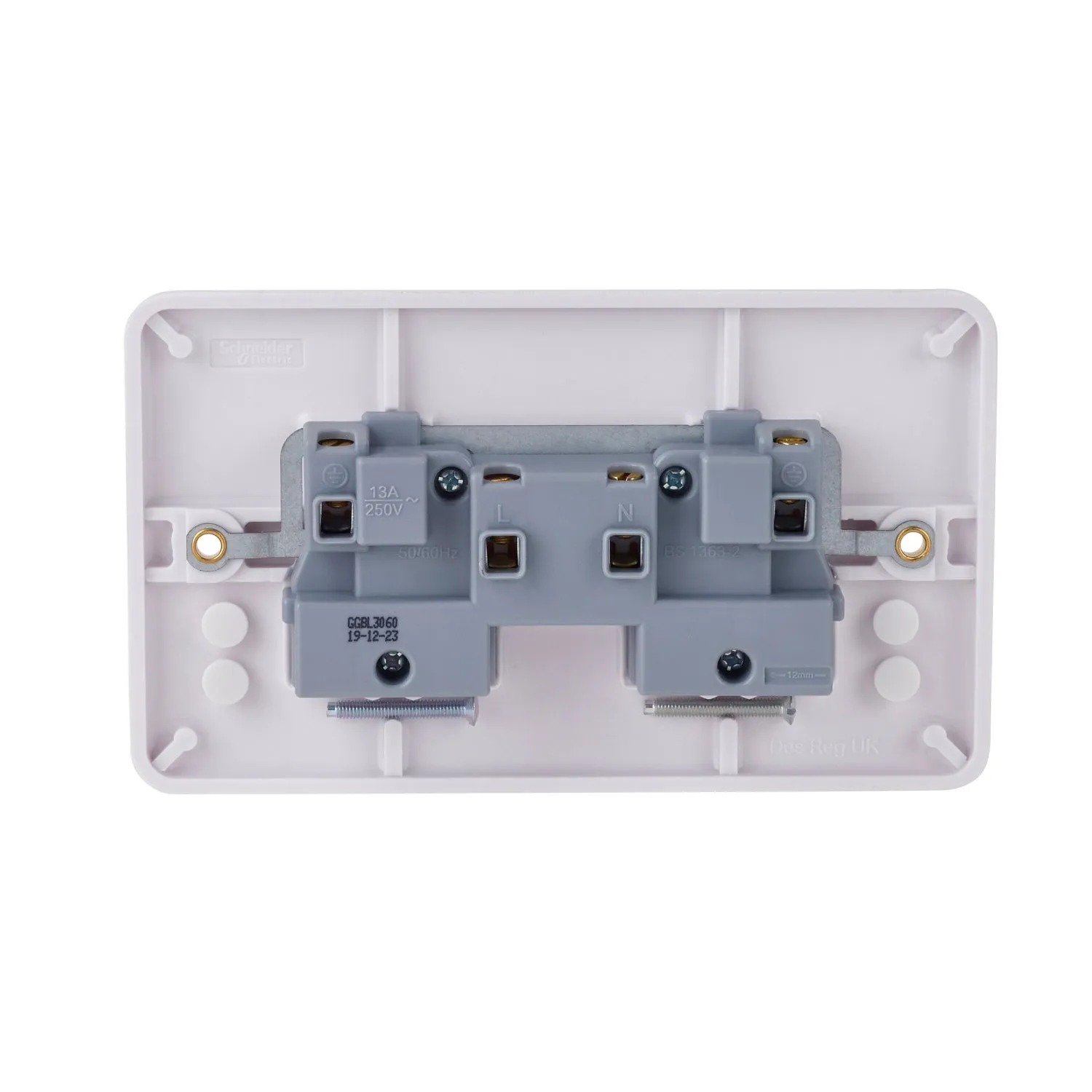 Schneider Electric GGBL3060 Lisse White Moulded 13A SP 1G Unswitched Socket
