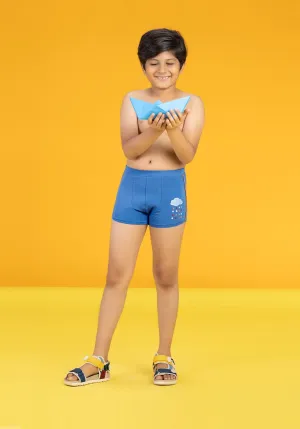 Scribbles Boys Trunks Blue Tencel Modal - Raincloud
