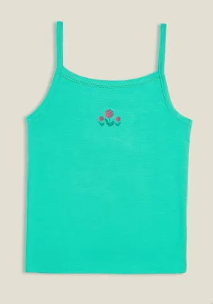 Scribbles Girls Slip Green Tencel Modal - Floral