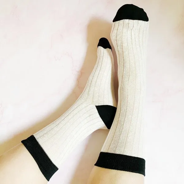 Selah Silky Jacquard Socks - 2-Pack, Pink & White, Lightweight, One Size