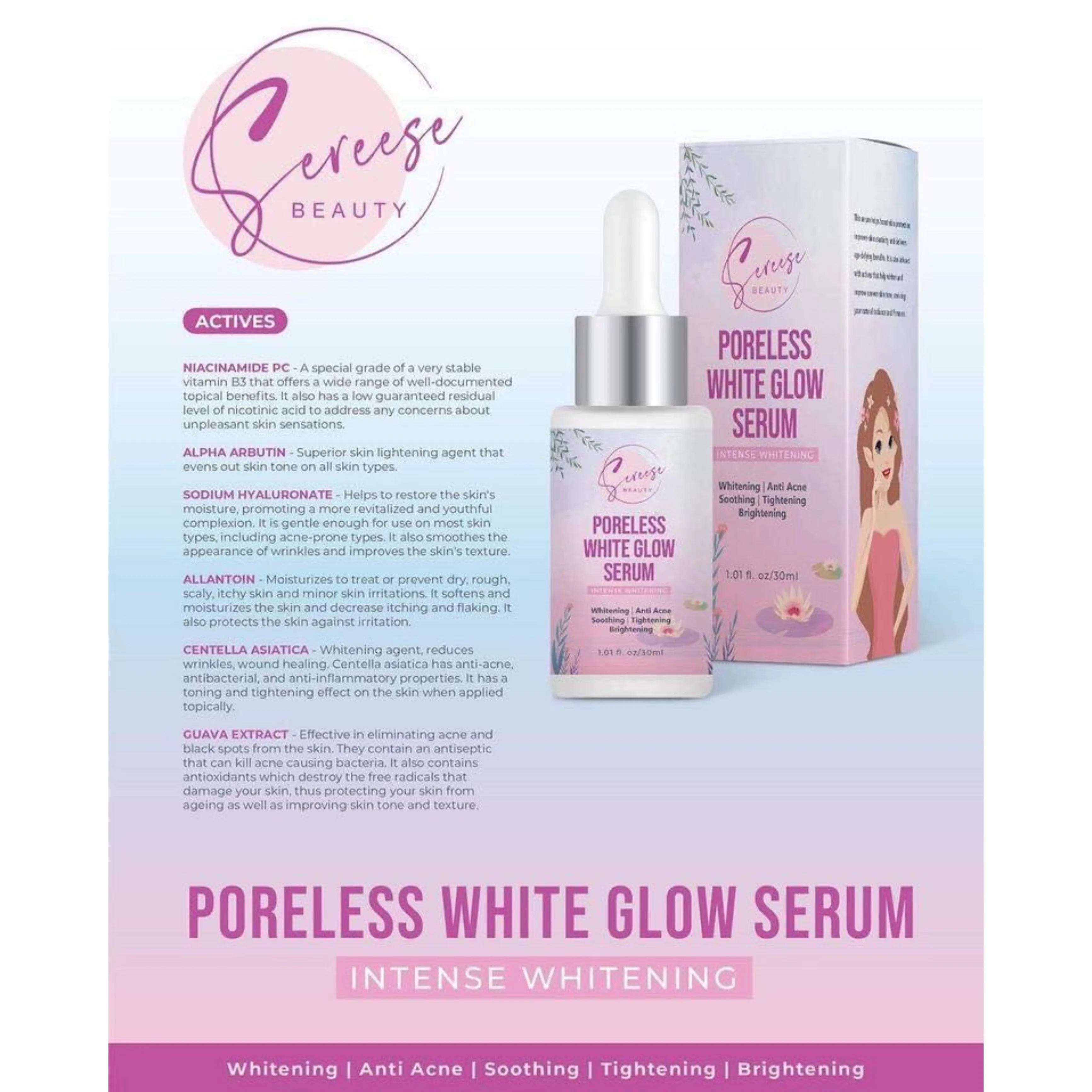 Sereese Poreless White Glow Serum 30ml