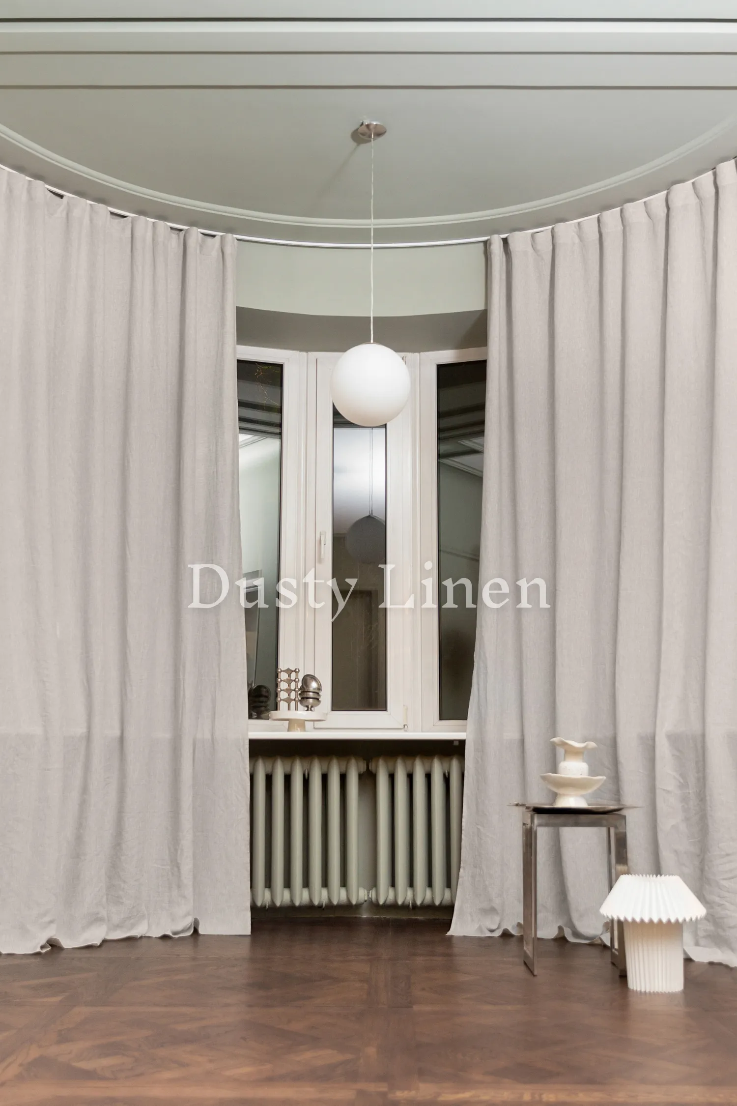 Set of 2 linen curtains (Density: 175 g/m2) in Natural Light color