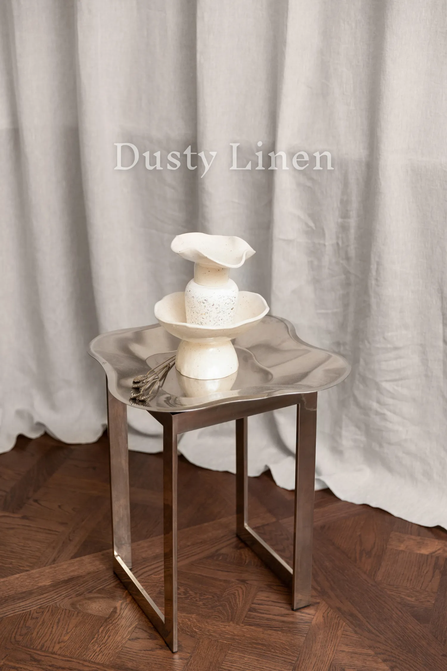 Set of 2 linen curtains (Density: 175 g/m2) in Natural Light color
