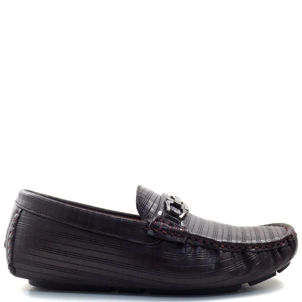 Slip On Driver Moccasins with Metal Buckle Strap - SED8038