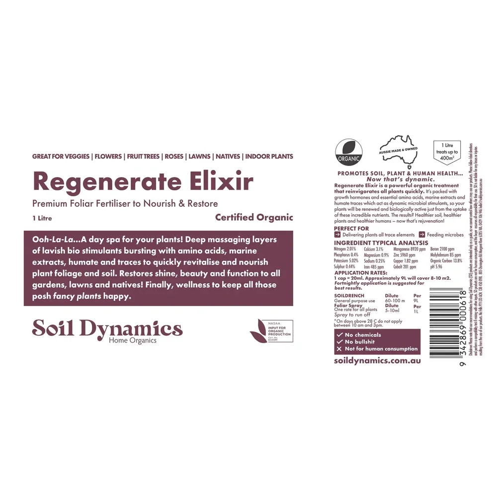 Soil Dynamics Regenerate Elixir - Premium Foliar Fertiliser