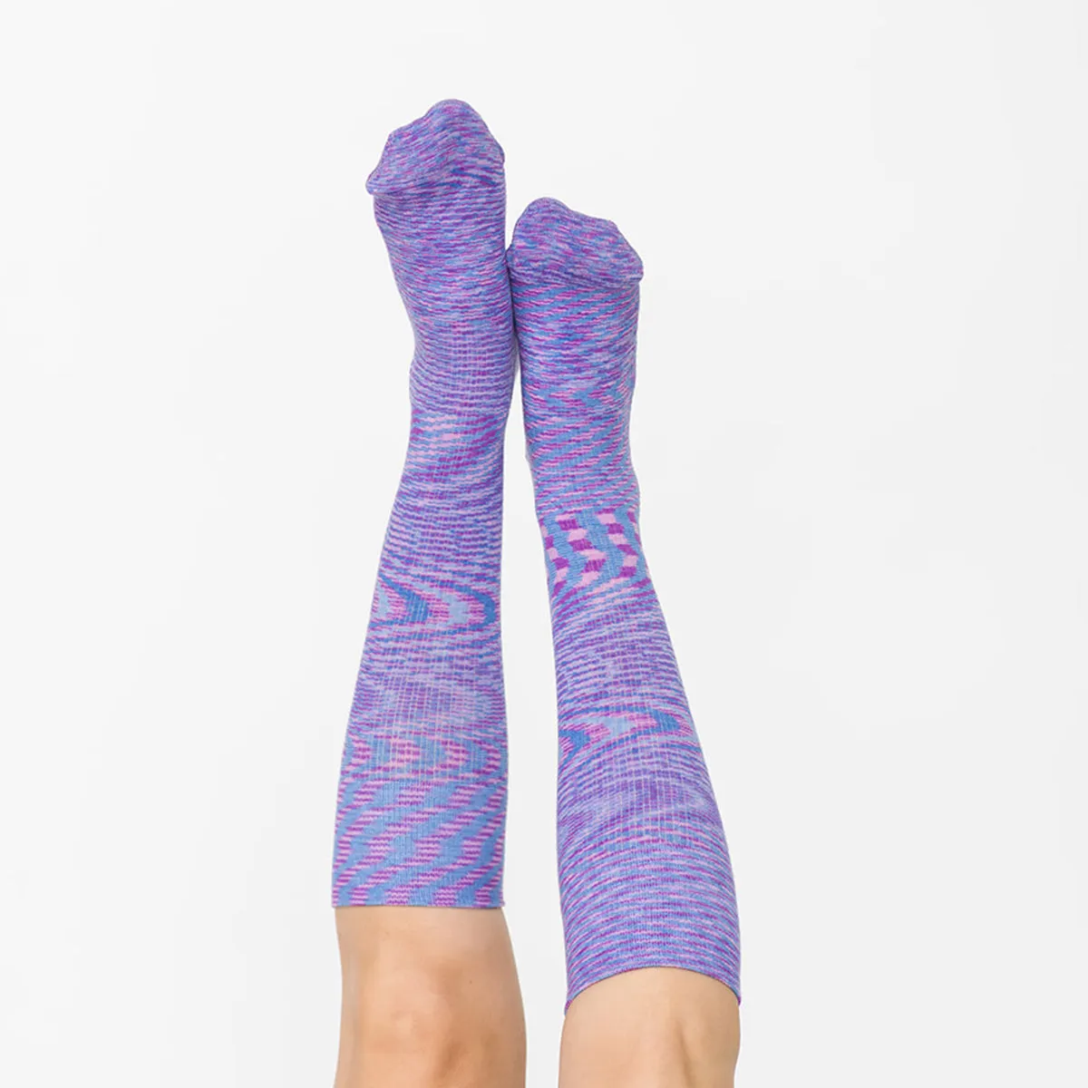 Space Dyed Cotton Purple/Blue Energy Socks