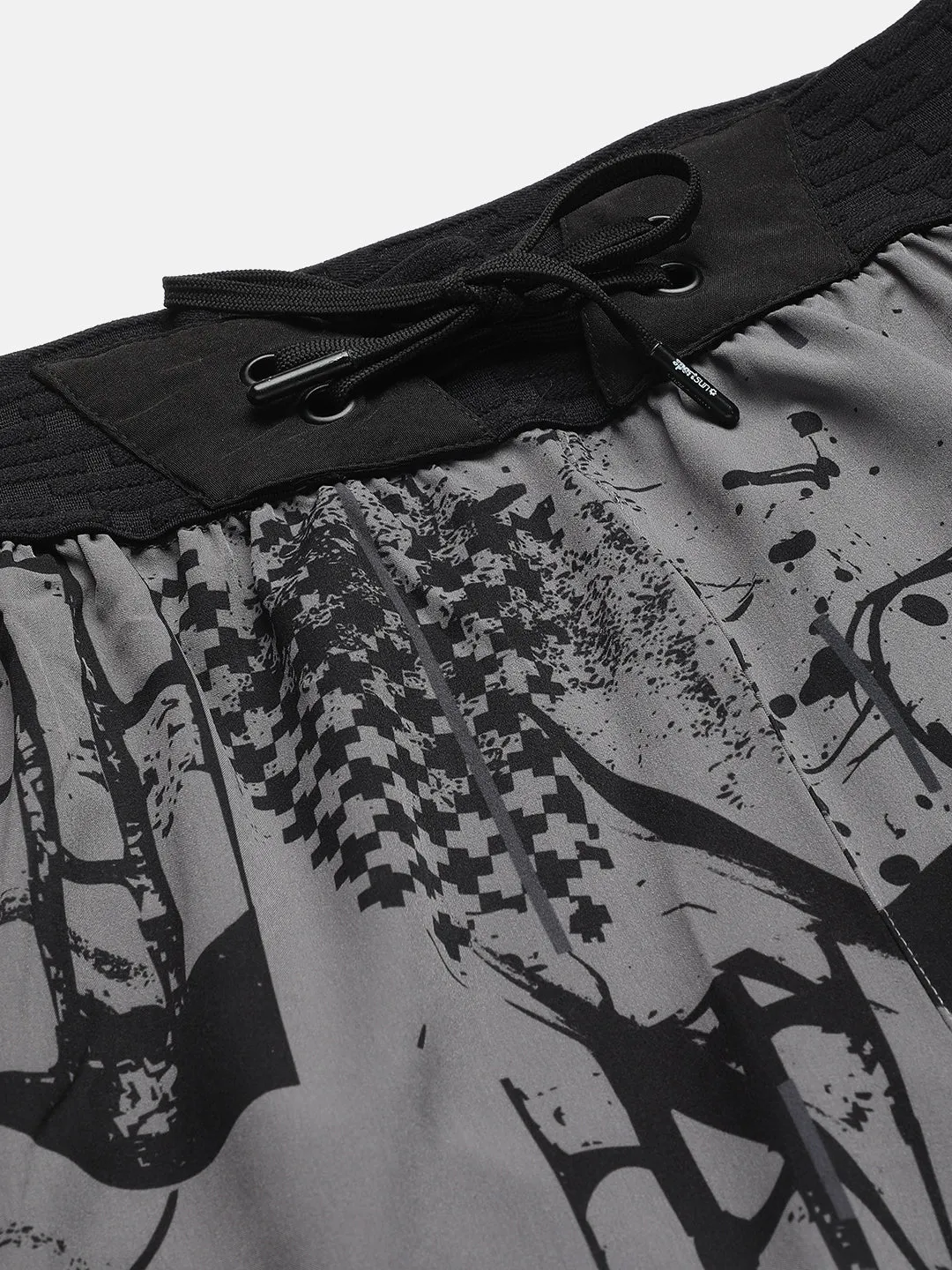 Sport Sun Dark Grey Printed Men NS Lycra Shorts
