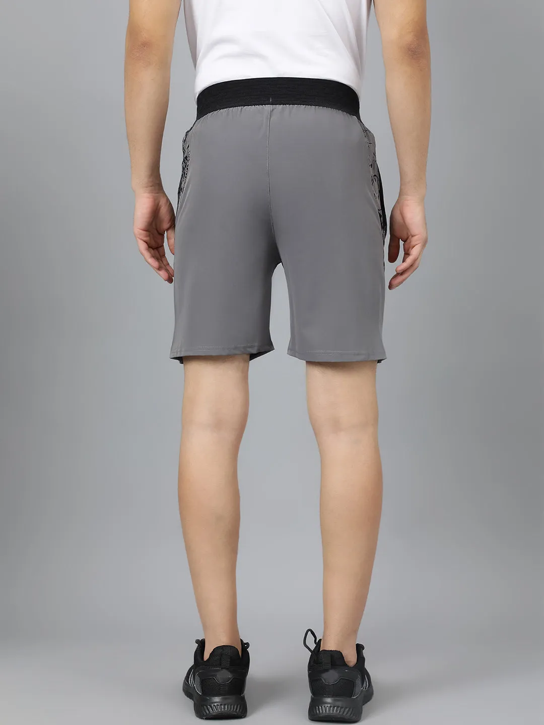 Sport Sun Dark Grey Printed Men NS Lycra Shorts
