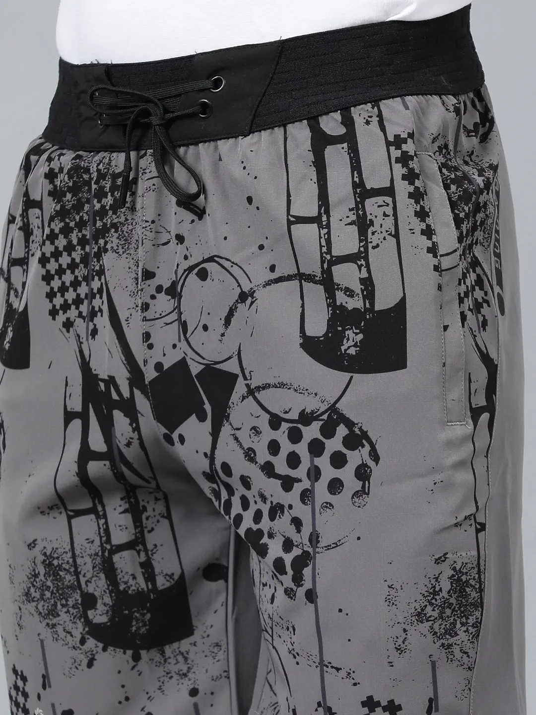 Sport Sun Dark Grey Printed Men NS Lycra Shorts