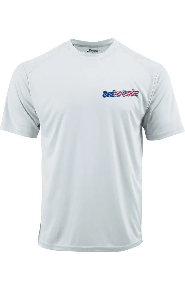 Stars and Stripes Performance Shirt with Sebastian Inlet - Short Sleeve