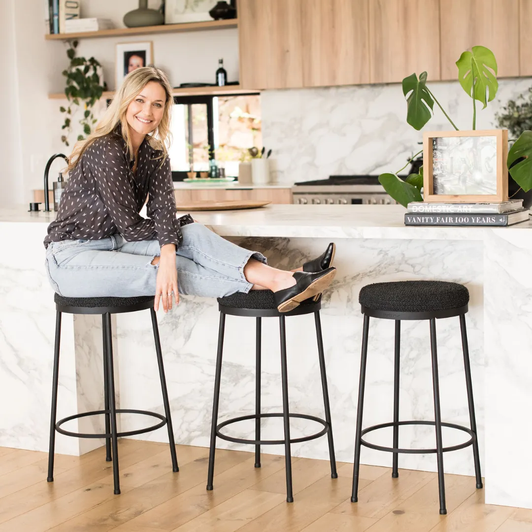Stockholm Round Kitchen Stool - Sand
