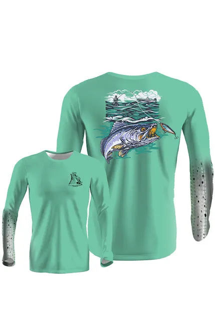 Surf Fishing Light Green Long Sleeve Performance Dri-fit (LS31)