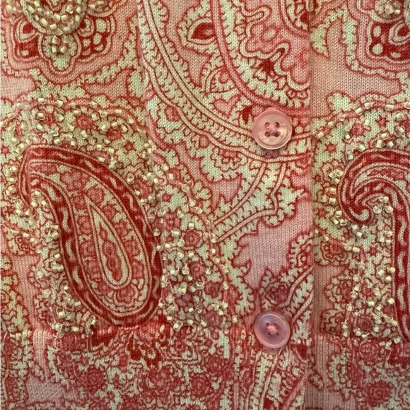 Talbots sweater beaded paisley MP