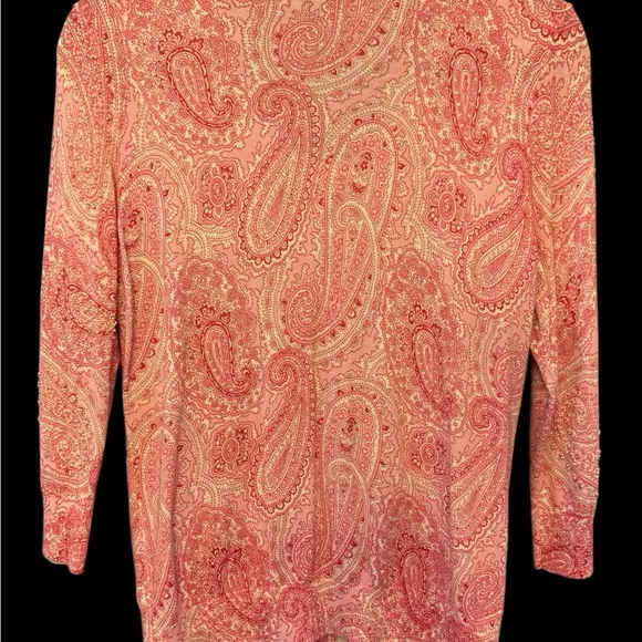 Talbots sweater beaded paisley MP