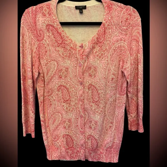 Talbots sweater beaded paisley MP