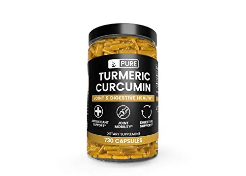 Turmeric Curcumin, 660mg, 730 Caps, 1 Year Supply, Natural &amp; Gentle Antioxidant, Lab-Tested for Purity, Made in USA, No Rice or Stearates, Non-GMO, Made in The USA, Satisfaction Guaranteed