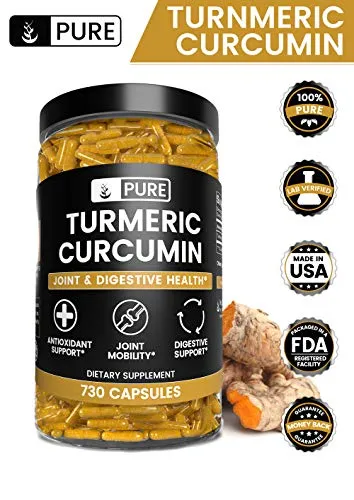 Turmeric Curcumin, 660mg, 730 Caps, 1 Year Supply, Natural &amp; Gentle Antioxidant, Lab-Tested for Purity, Made in USA, No Rice or Stearates, Non-GMO, Made in The USA, Satisfaction Guaranteed