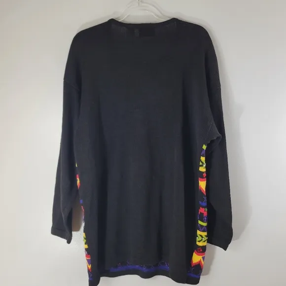 Vintage CEDARS ramie cotton tribal beaded jeweled striped gaudy popover sweater