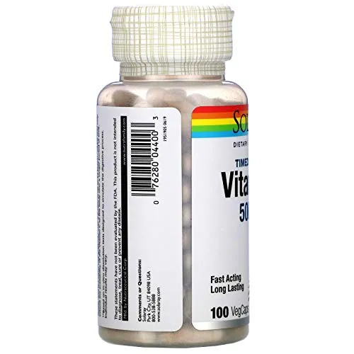 Vitamina C 500 mg, dos etapas Solaray 100 cápsulas