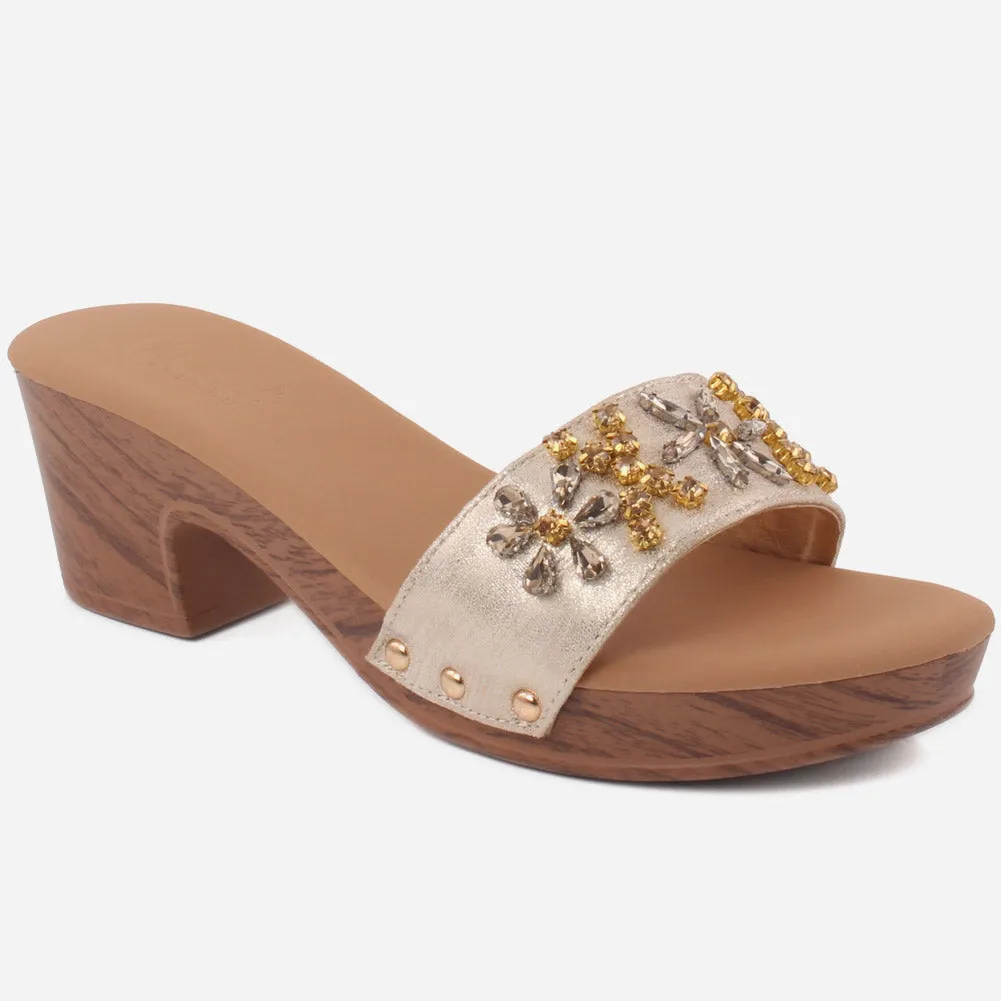 Women" SANDY" Multi Color  Block Heel Sandals