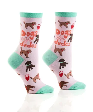 Women's Crew Sock, Dogs before Dudes