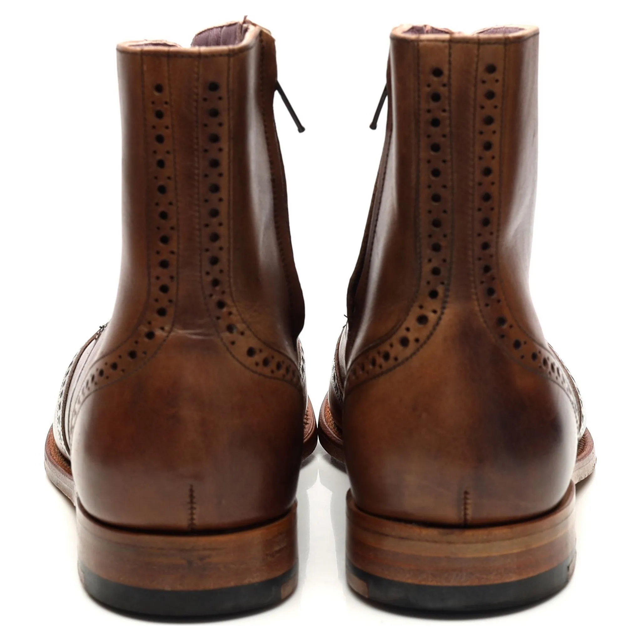 Women's 'Faye' Brown Leather Brogue Boots UK 7 D