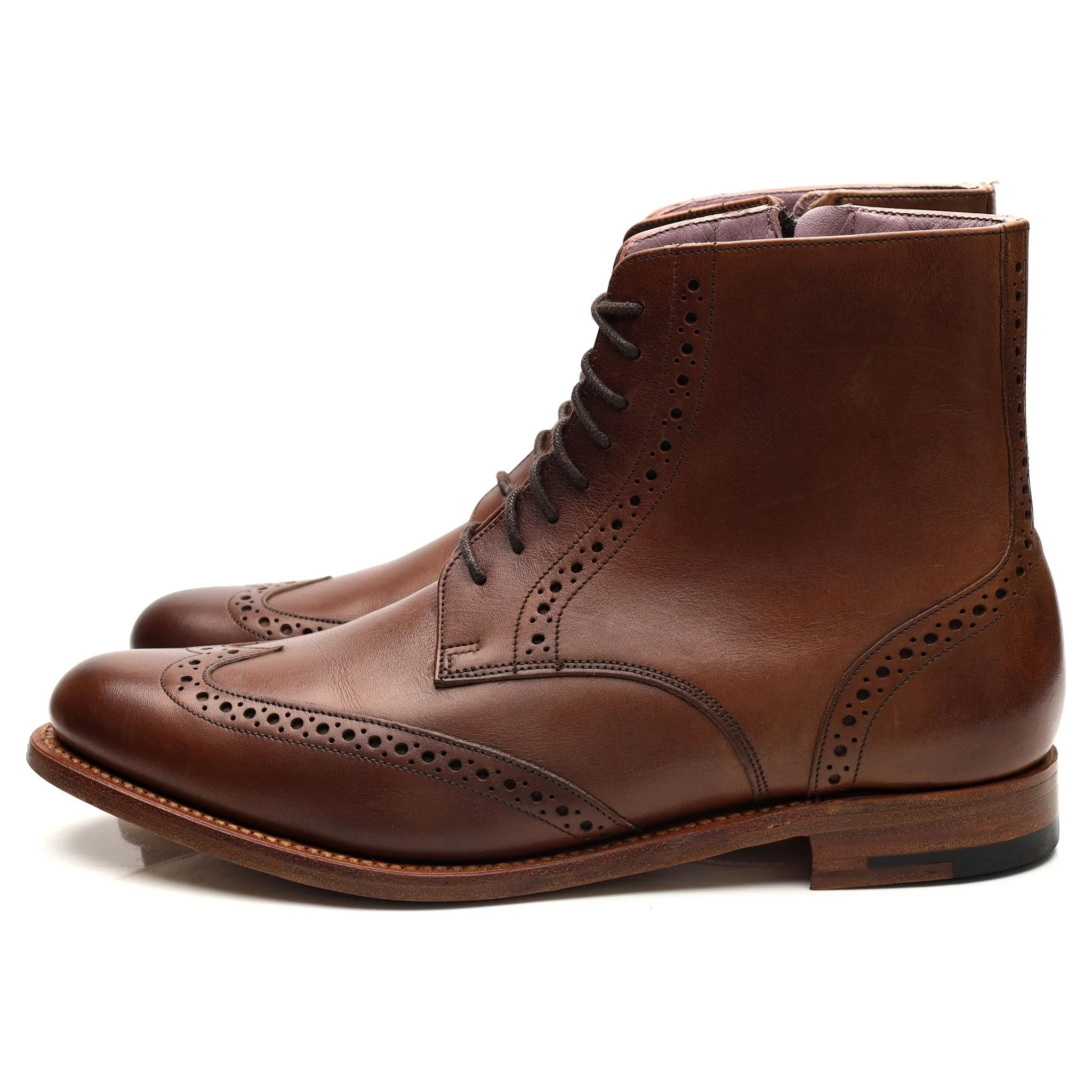 Women's 'Faye' Brown Leather Brogue Boots UK 7 D