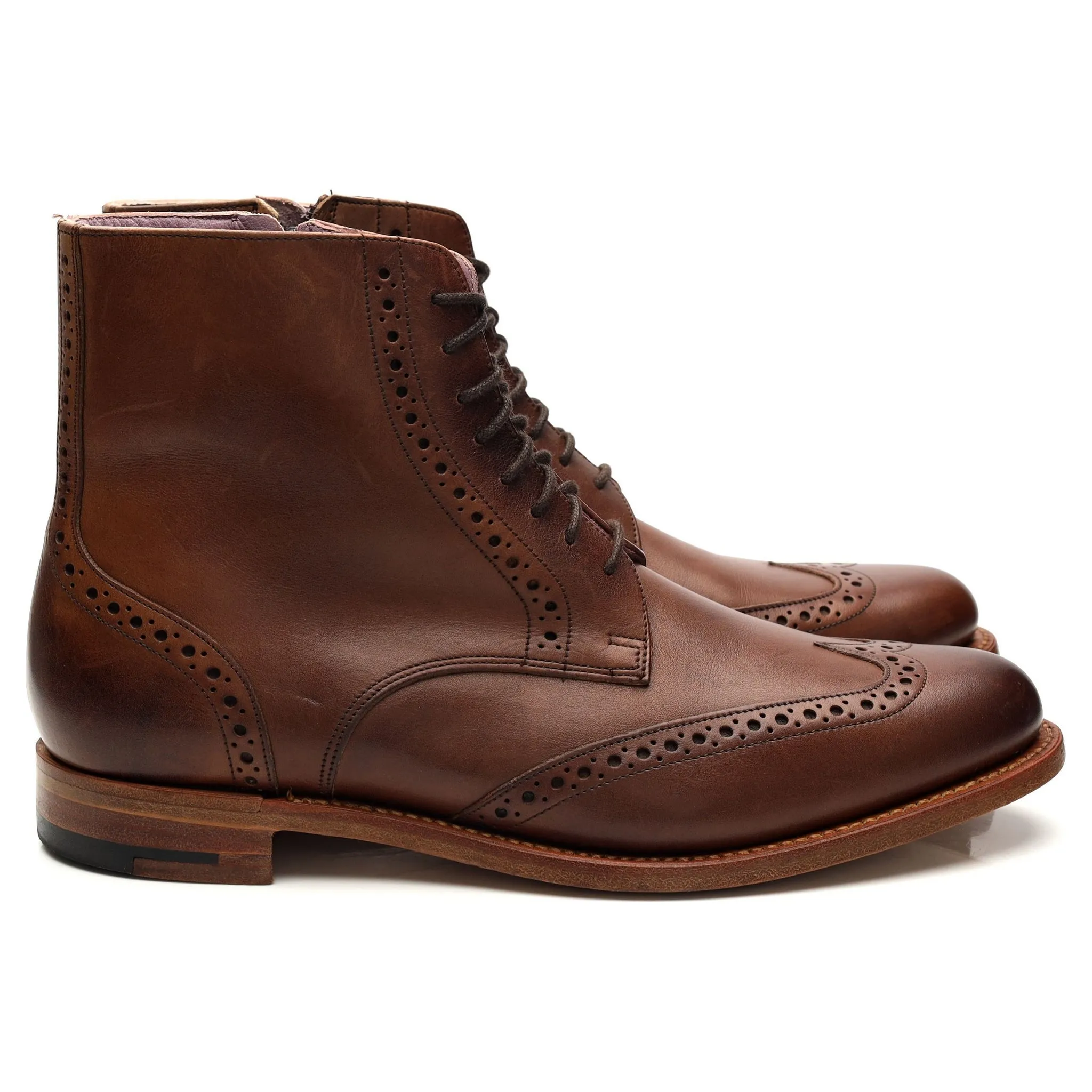 Women's 'Faye' Brown Leather Brogue Boots UK 7 D