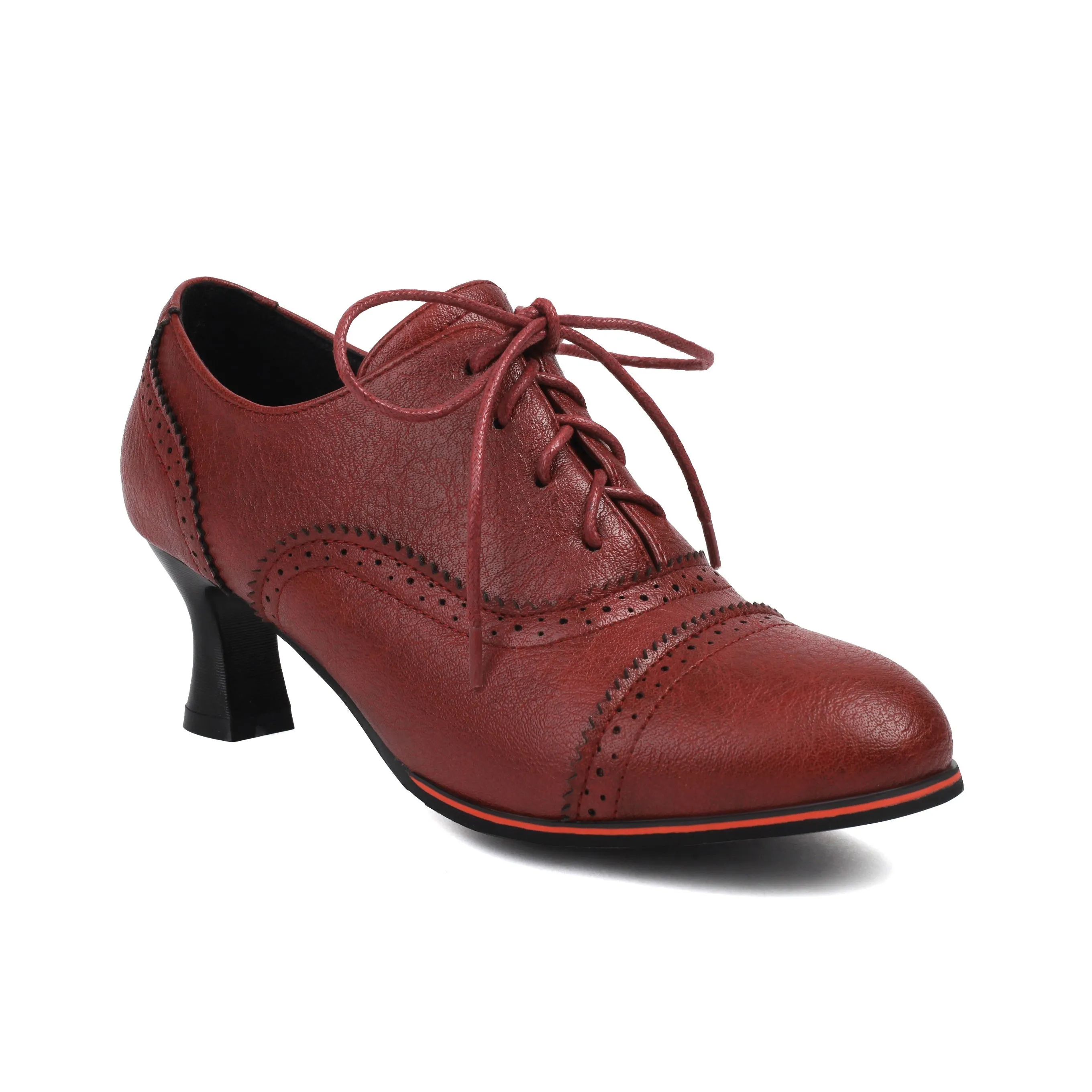 Women's Witchy Solid Color High Heels, Fashionable Lace Up Dress Pumps, Women's Round Toe Heels