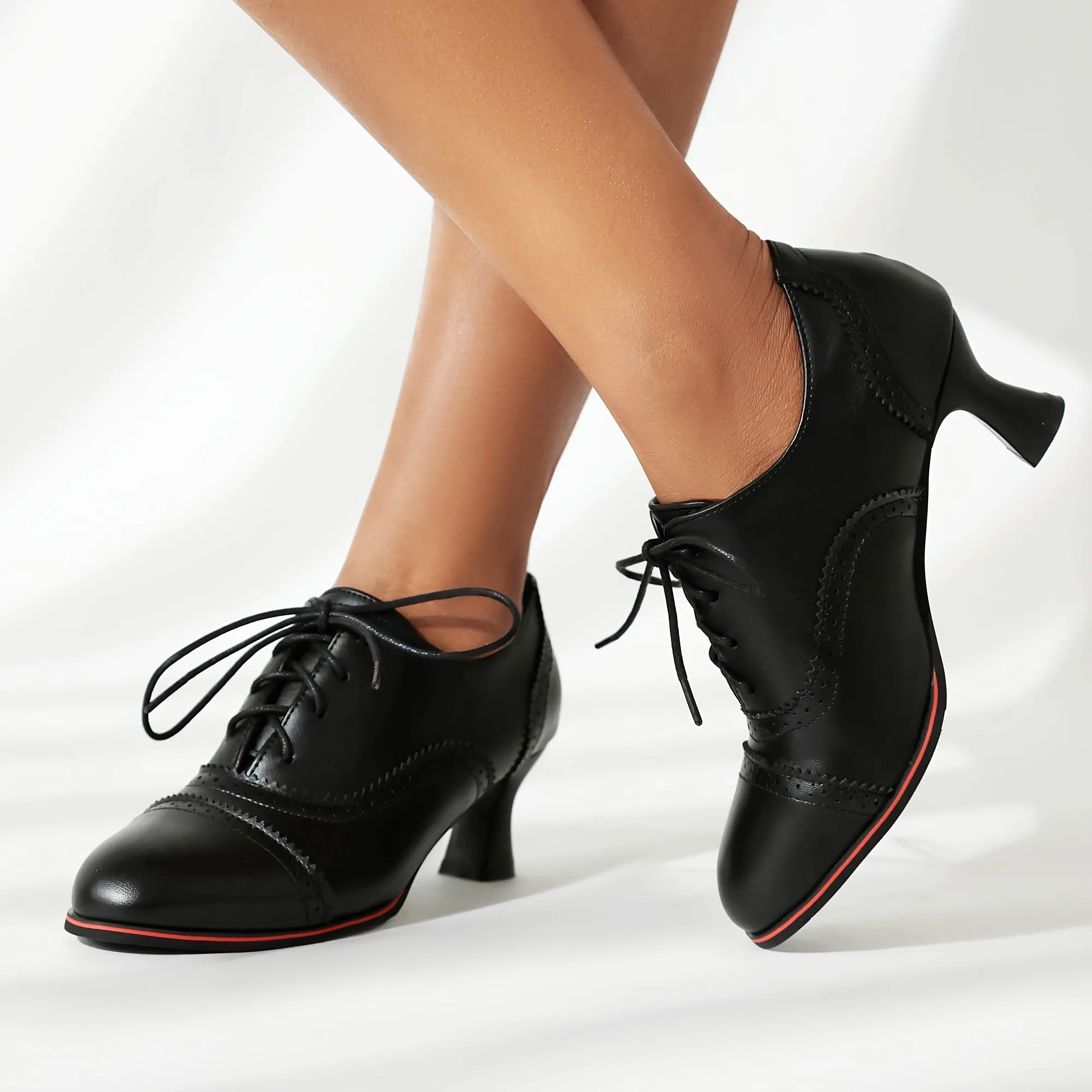 Women's Witchy Solid Color High Heels, Fashionable Lace Up Dress Pumps, Women's Round Toe Heels
