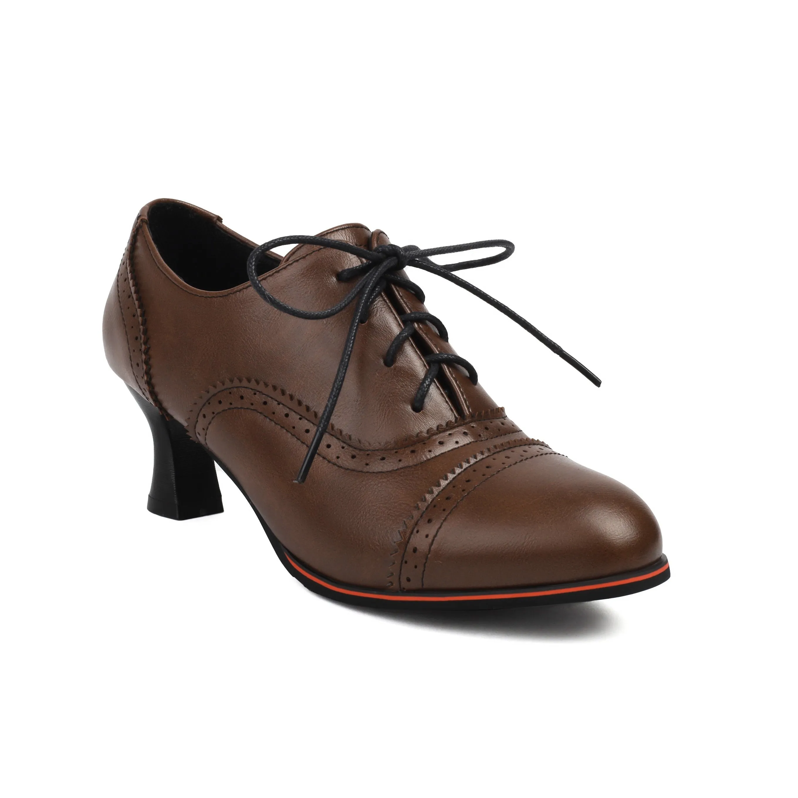 Women's Witchy Solid Color High Heels, Fashionable Lace Up Dress Pumps, Women's Round Toe Heels