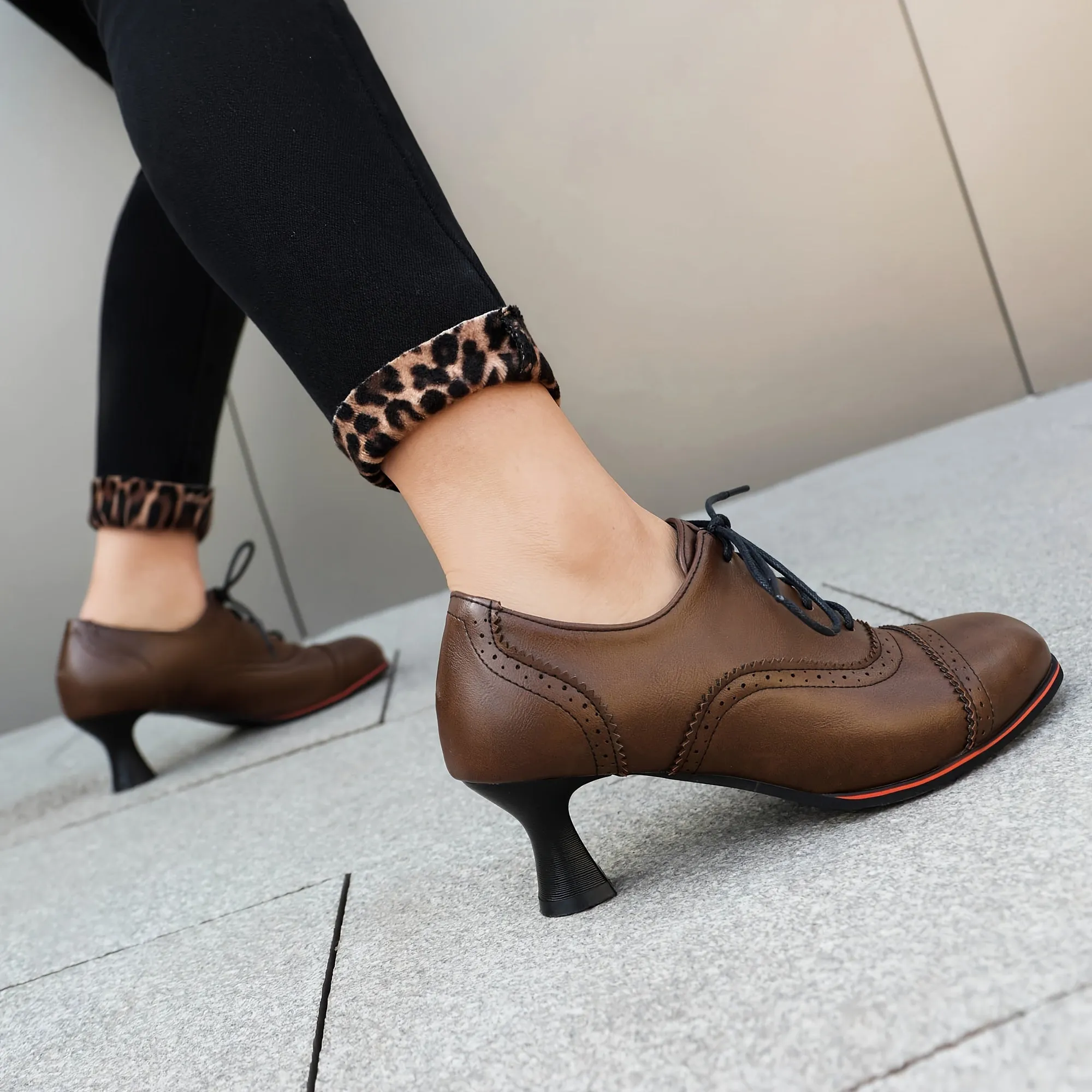 Women's Witchy Solid Color High Heels, Fashionable Lace Up Dress Pumps, Women's Round Toe Heels