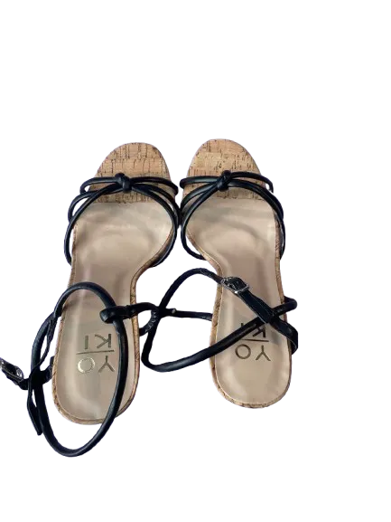 Yoki Sonya Black Wedge Sandals
