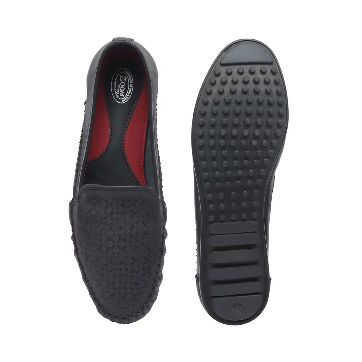 Zoom Shoes Pure Leather Casual Bellies For Women In Brogue Design ZIPPY
