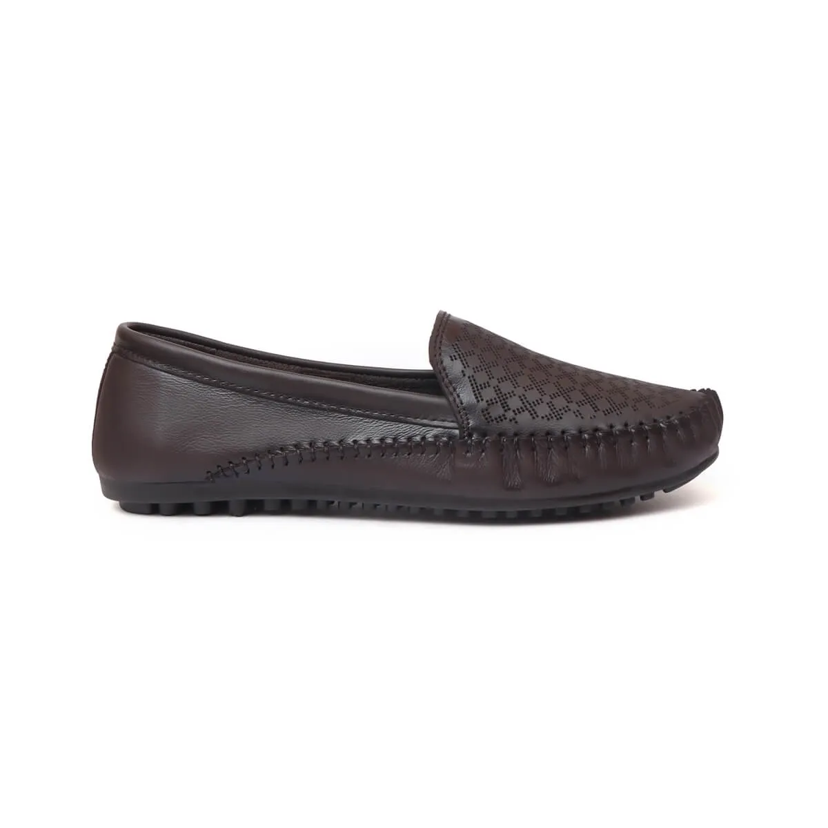 Zoom Shoes Pure Leather Casual Bellies For Women In Brogue Design ZIPPY