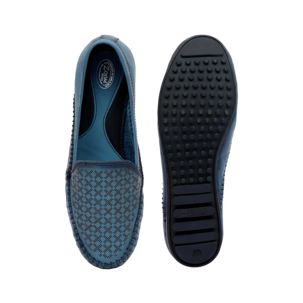 Zoom Shoes Pure Leather Casual Bellies For Women In Brogue Design ZIPPY
